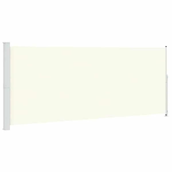 Sidemarkise - EKSKLUSIV HUS - 200 x 514 cm - Creme - UV-bestandig polyester - Manuel, automatisk tilbagevenden Grädde