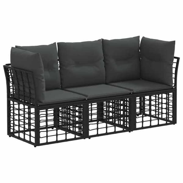 Maison Exclusive - Ulkokäyttöön tarkoitettujen sohvien setti, musta polyesteri
