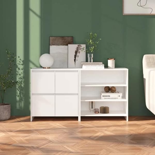 Maison Exclusive - Bufféer 2 st Vit Ingenjörsträ