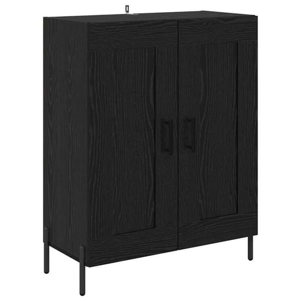 Väggmonterad hög möbel - EXKLUSIV HEM - Rektangulär - Svart - Ingenjörsträ - Flytande effekt
