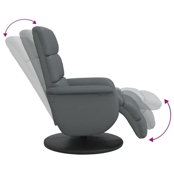 Maison Exclusive - Recliner med fotstöd i grått konstläder Grå