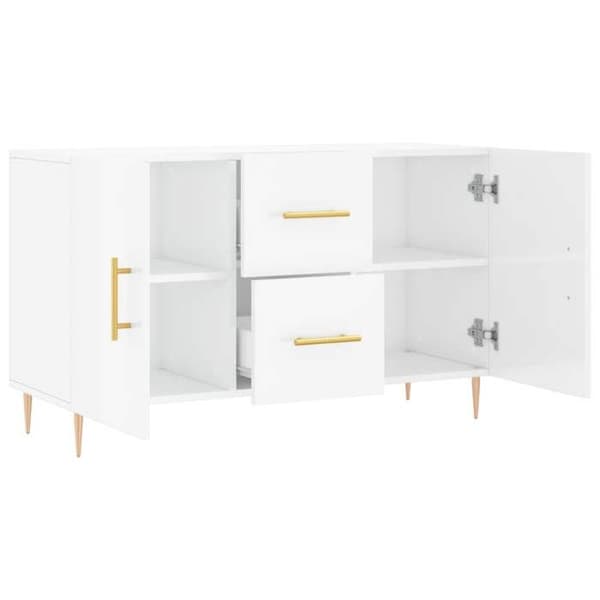 Maison Exclusive - Hvid glans buffet 100x36x60 cm ingeniørtræ Vit