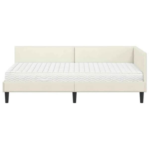 Maison Exclusive - Kulmasänky 2 osaa Patja Kermansävy 100 x 200 cm Grädde