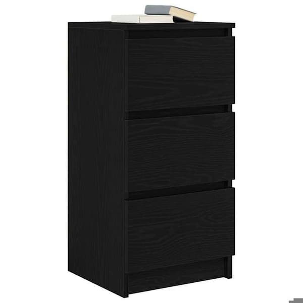 Maison Exclusive - Buffet i sort egetræ 37,5x35x76 cm i ingeniørtræ