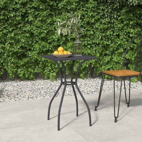 Maison Exclusive - Anthracite-puutarhapöytä 50x50x72 cm teräksinen ritilä