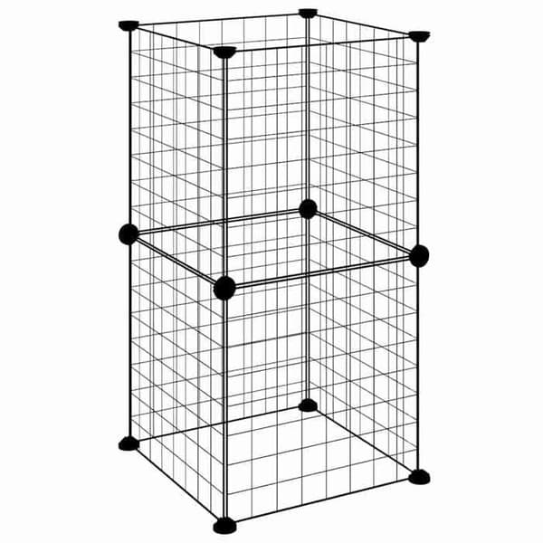 Maison Exclusive - Kæledyrbur med 8 paneler Sort 35x35 cm Stål