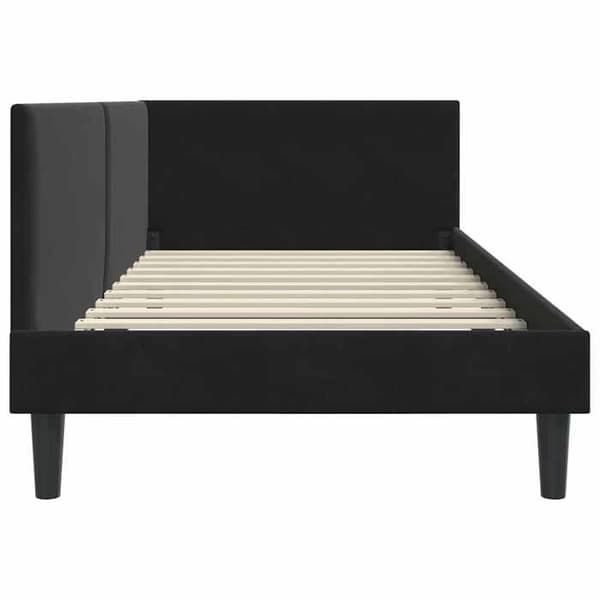 Maison Exclusive - Sort hjørneseng 90 cm x 190 cm i velour