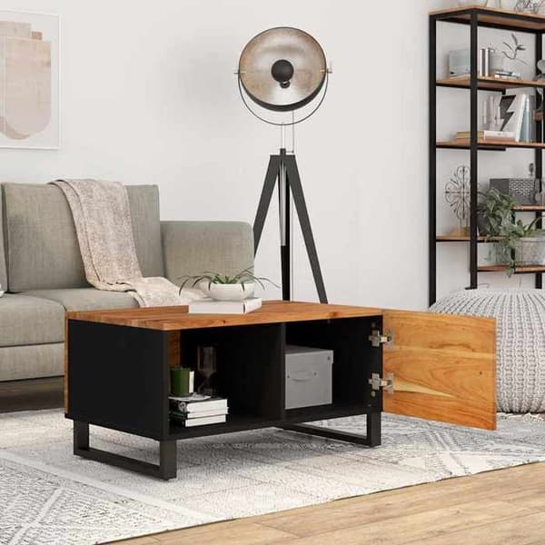 Maison Exclusive - Soffbord 80x50x40 cm i solid akaciaträ och ingenjörsträ