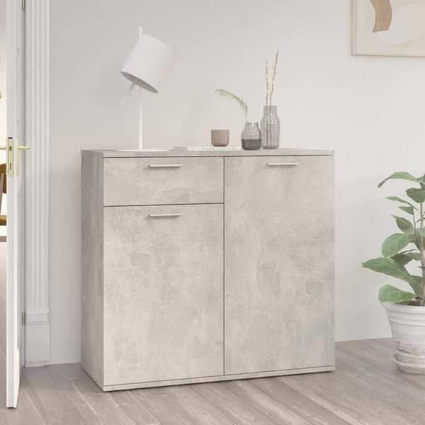 Maison Exclusive - Buffet grå beton 80x36x75 cm ingeniørtræ