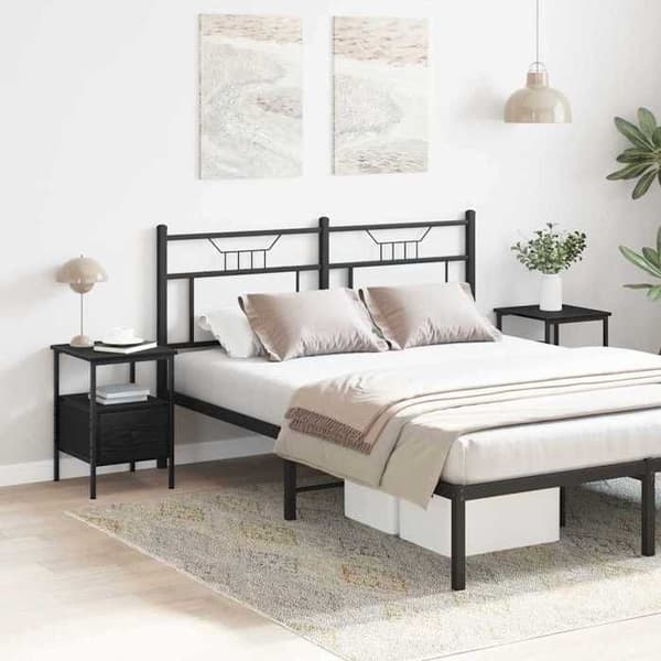Maison Exclusive - Natbord 2 stk Sort eg 34 x 36 x 50 cm