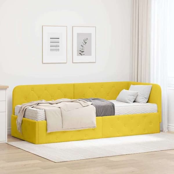 Maison Exclusive - Gul hörnsängram 80 x 200 cm Sammet Gul