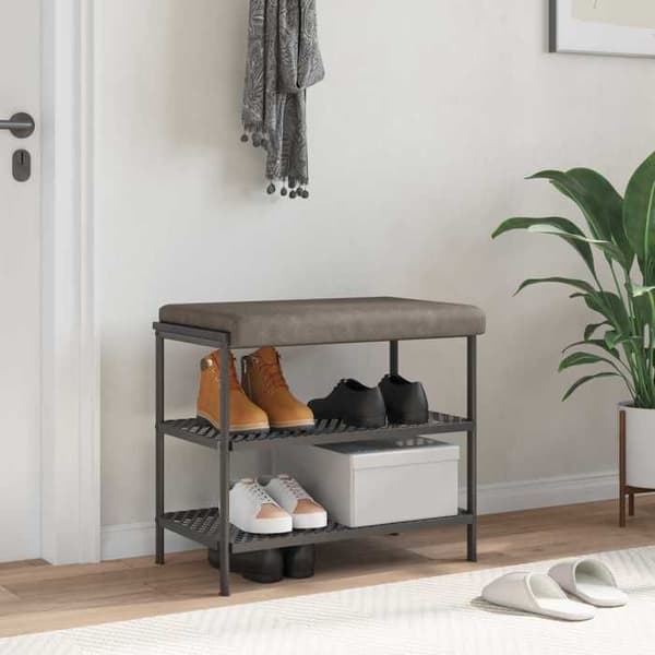 Maison Exclusive - Bænkpude i kunstlæder Grå Dybde 35 cm
