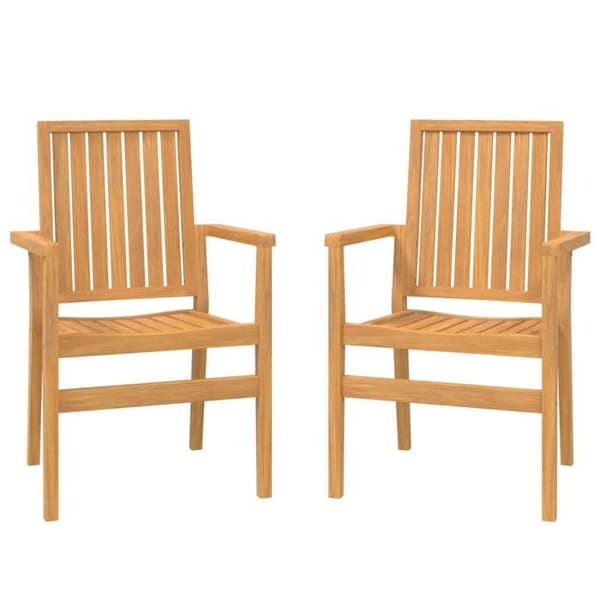 Maison Exclusive - Stapelbare havestole sæt af 2 56,5x57,5x91 cm teaktræ
