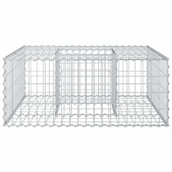 Stängselpanel - EXKLUSIV HUS - 100 x 100 cm - Trä & metall - Galvaniserat stål - Silverfärgad Silver