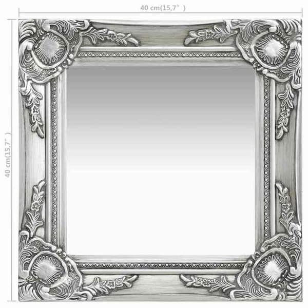 Maison Exclusive - Barockstil väggspegel 40x40 cm Silverfärgad