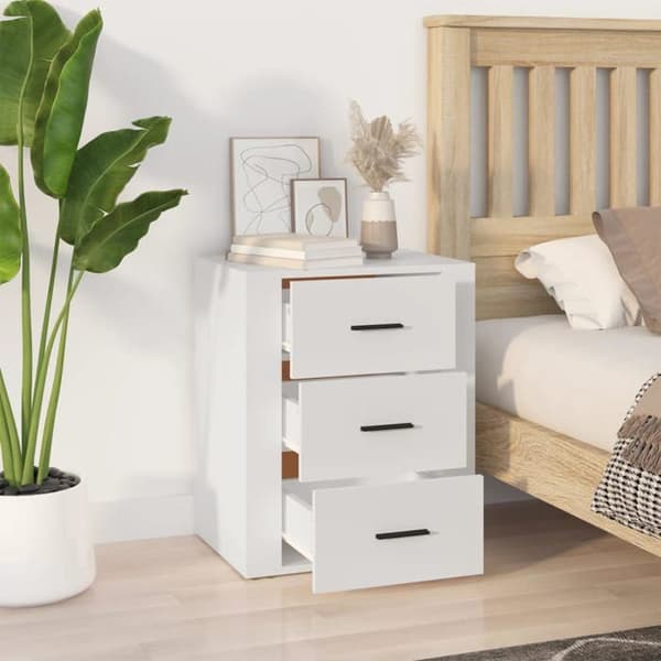 Maison Exclusive - Natbord Hvid 50x36x60 cm Ingeniørtræ Vit