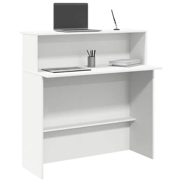 Maison Exclusive - Vit receptionsbord 100x50x103,5 cm Ingenjörsträ