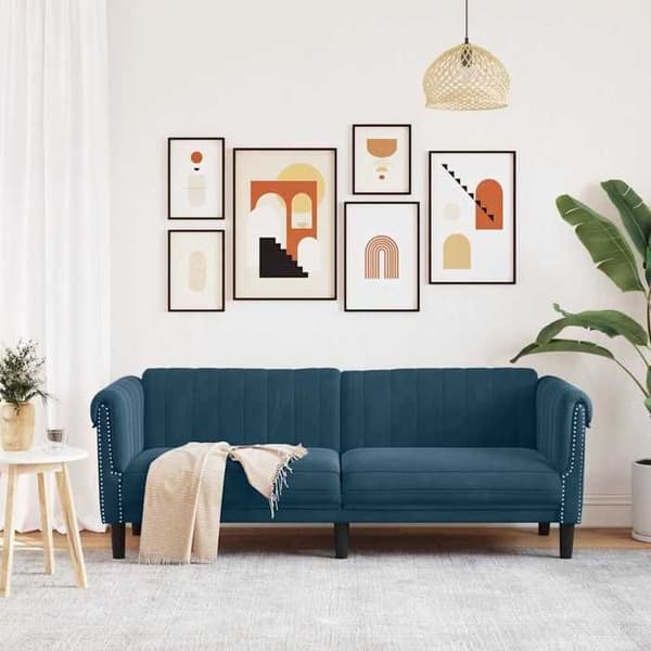 Maison Exclusive - 3-personers sofa i blå velour