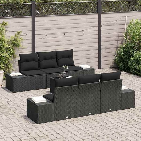 Maison Exclusive - 8 stk. have-sofa sæt i sort polyrotin
