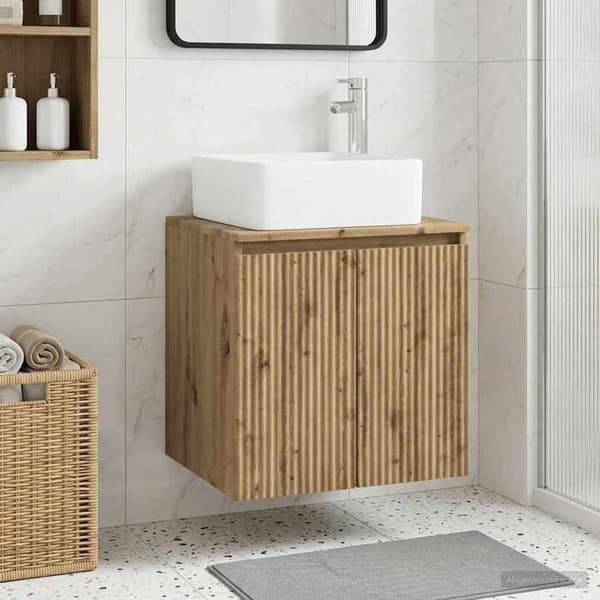 Exklusiv möbel - Väggmonterad handfat Vanity Ek hantverk 53 x 35 x 63 cm