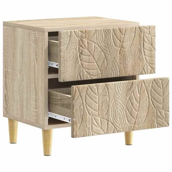 Maison Exclusive - Nattens bord Egetræ Sonoma 43 x 34,5 x 48 cm