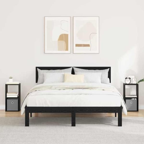Maison Exclusive - Natbord 2 stk Sort eg 25,5 x 22 x 49,5 cm