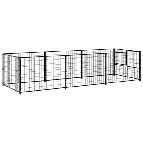 Chenil - Eksklusiv Hus - Sort - 3 m² (300 x 100 x 70 cm) - Robust stål svart