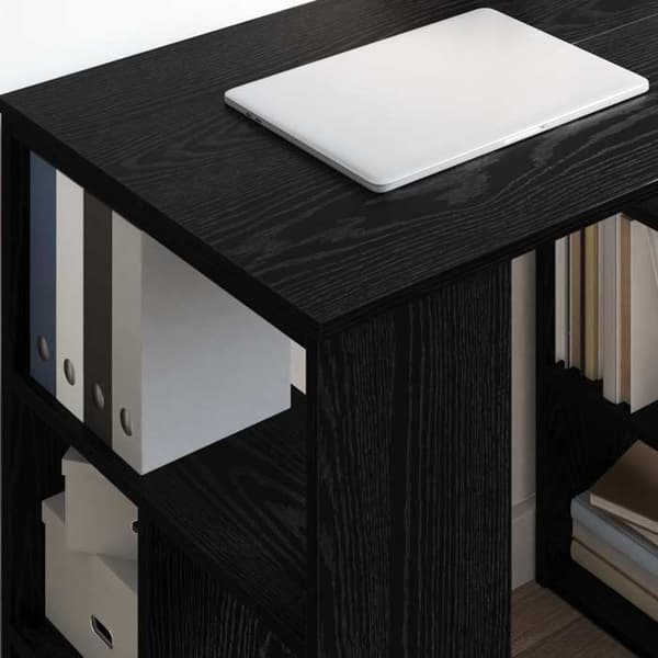 Maison Exclusive - Kontor Sort egetræ Ingeniørtræ 90 x 50 x 75 cm svart ek