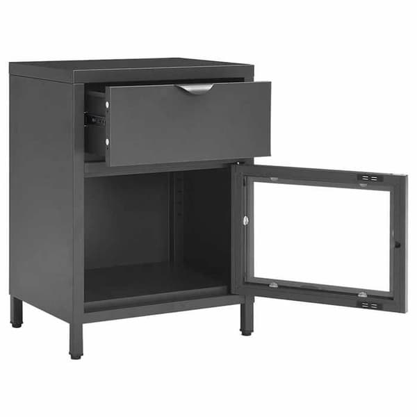 Maison Exclusive - Natbord Anthracite 40x30x54,5 cm Stål og glas