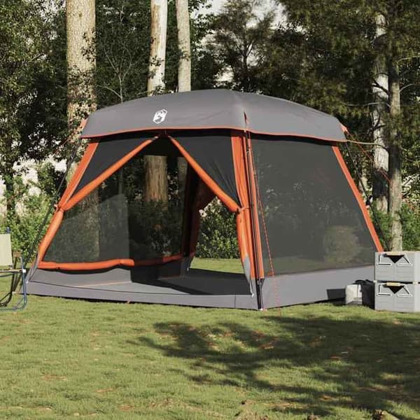 Maison Exclusive - Perheelle tarkoitettu 6 hengen teltta, harmaa-oranssi, vedenpitävä