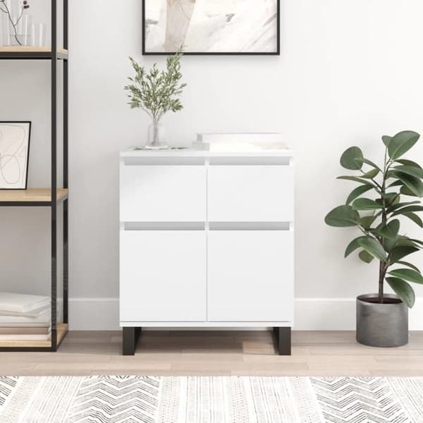 Maison Exclusive - Buffé Vit 60x35x70 cm Ingenjörsträ