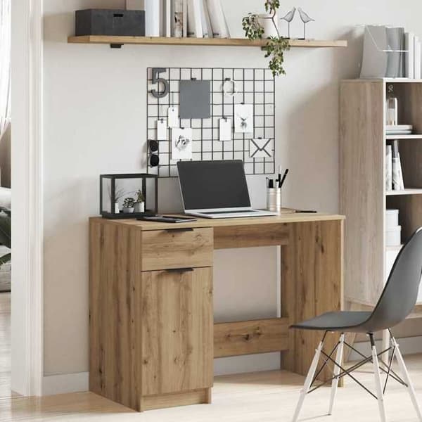 Maison Exclusive - Håndlavet egetræskontor 100x50x75 cm ingeniørtræ