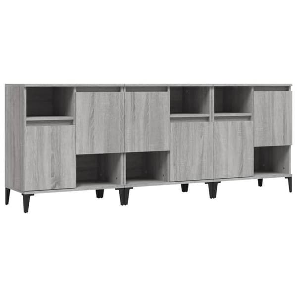 Maison Exclusive - Buffeter 3 stk sonoma grå 60x35x70 cm ingeniørtræ