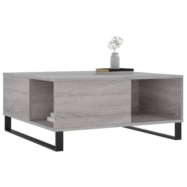 Maison Exclusive - Soffbord sonoma grå 80x80x36,5 cm ingenjörsträ