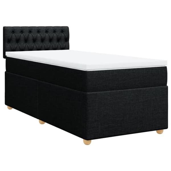 Maison Exclusive - Sengesofa med lamelbund og madras Sort 80x200 cm Stof