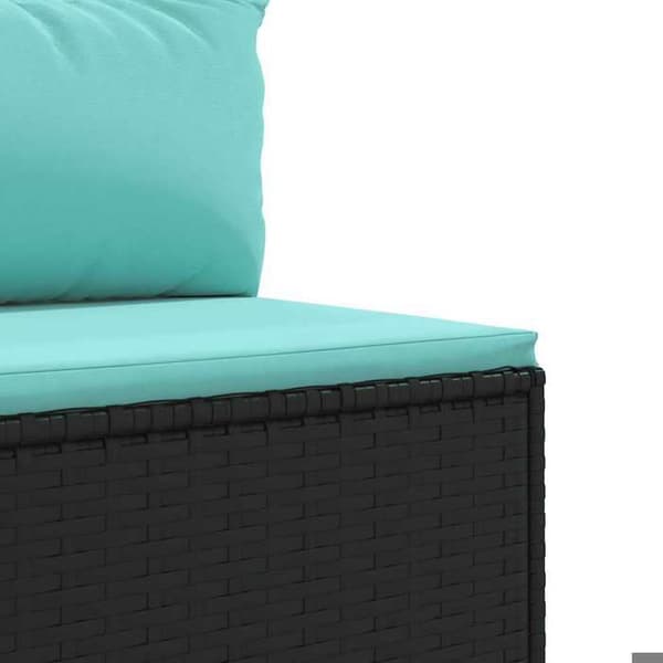 Maison Exclusive - Trädgårdsmöbler 7 delar med kuddar Svart flätad resin