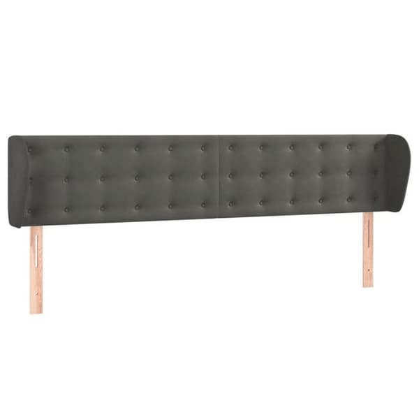 Maison Exclusive - Päätylevy korvilla Tummanharmaa 203x23x78/88 cm Sametti Mörkgrå