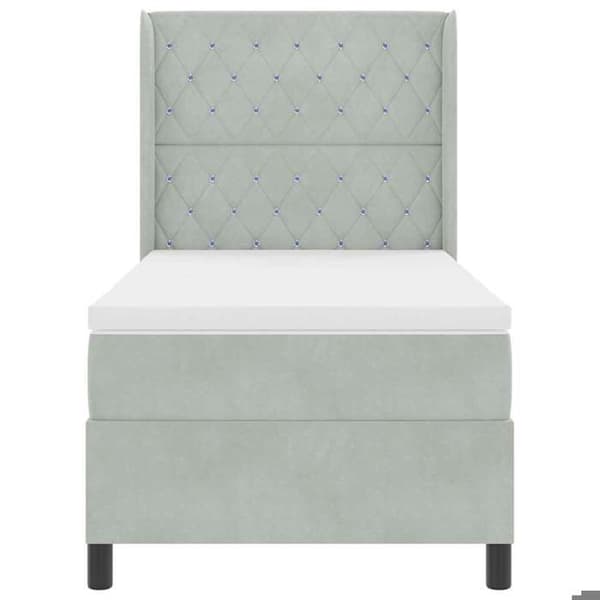 Maison Exclusive - Jousipatja vaaleanharmaa 90 x 200 cm sametti Ljusgrått