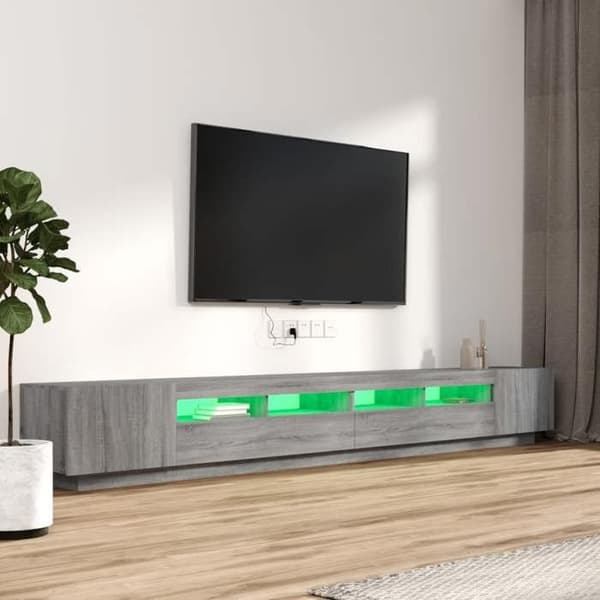Maison Exclusive - TV-møbel sæt med LED-lys 3 stk Sonoma grå Sonoma grå
