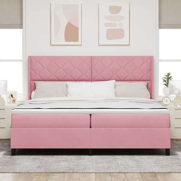 Maison Exclusive - Jousipatja ruusupäällysteellä 200 x 200 cm Sametti Ros