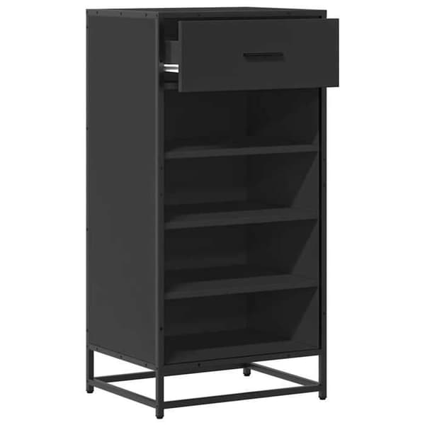 Maison Exclusive - Skohylde sort 48x38x97,5 cm ingeniørtræ