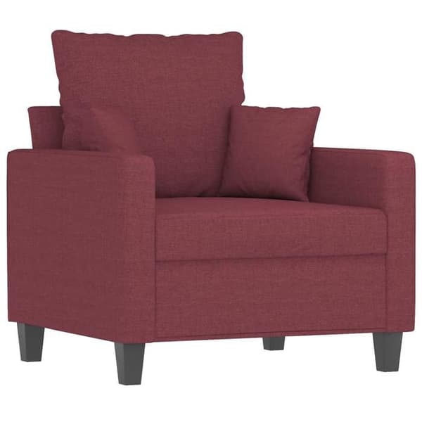 Maison Exclusive - Sæt af 4 sofaer med bordeaux røde puder i stof