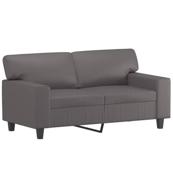Maison Exclusive - Soffa 2 platser med grå kuddar 120 cm konstläder
