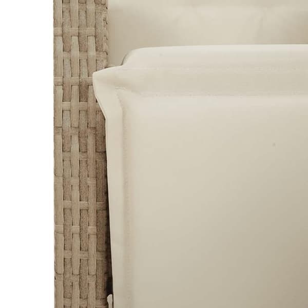 Maison Exclusive - 9-delars trädgårdsbistro-set med beige kuddar i polyrotting