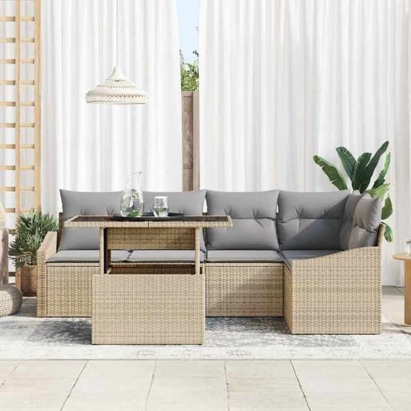 Maison Exclusive - 6-delt have-sofa sæt i beige og lys grå