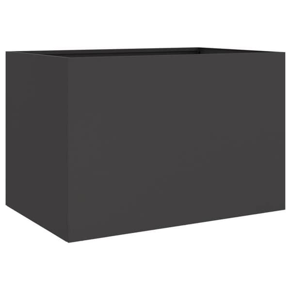 Jardinière - MAISON EXCLUSIVE - 62x47x46 cm - Koldvalset stål - Sort - Rektangulær Svart