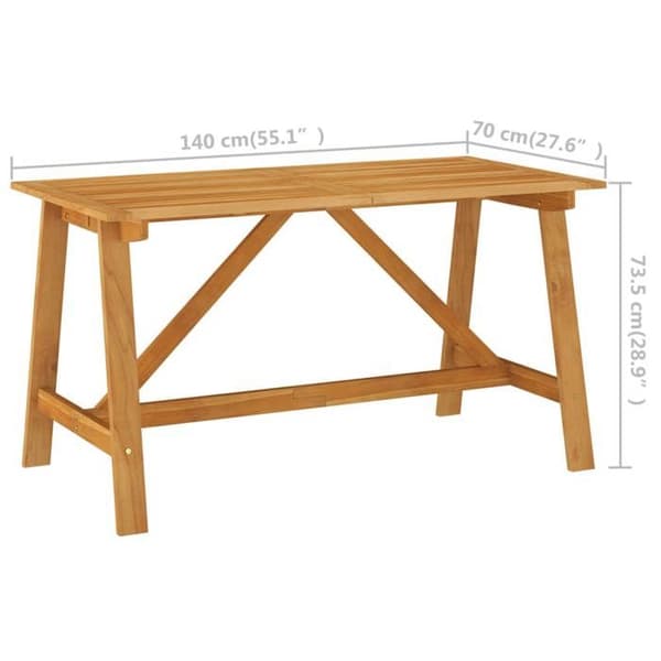 Havemøbel - Eksklusivt Hus - Massivt akacietræ - 140x70x73,5 cm - Rektangulær