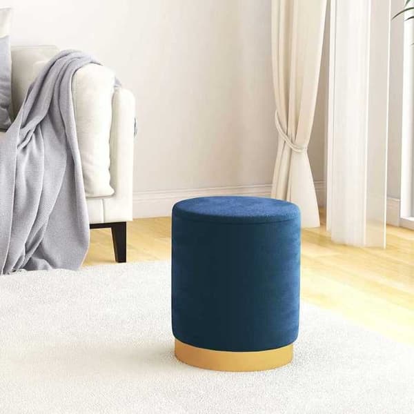 Maison Exclusive - Rund förvaringspall Blå Sammet 31 x 37 cm Blå