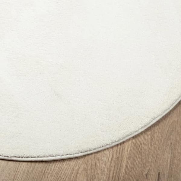 Tæppe - MAISON EXCLUSIVE - OVIEDO - Rund Ø 120 cm - Creme - Polyester Grädde