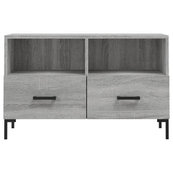 TV-møbel - MAISON EXCLUSIVE - Sonoma grå - Ingeniørtræ - 2 døre & 2 skuffer - Jernben Sonoma grå